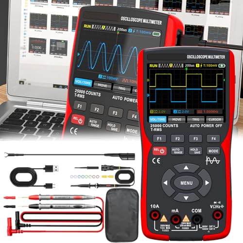 Multimeter, 3-in-1-Digitalmultimeter Oszilloskop Voltmeter 3,5-Zoll-Farbdisplay Zweikanal-Oszilloskop-Signalgenerator 50 MHz Bandbreite 280 MS Abtastrate PC-Wellenformdatenspeicherung Multimeter, 3-in-1-Digitalmultimeter Oszilloskop Voltmeter 3,5-Zoll-Farbdisplay Zweikanal-Oszilloskop-Signalgenerator 50 MHz Bandbreite 280 MS Abtastrate PC-Wellenformdatenspeicherung von Aisny