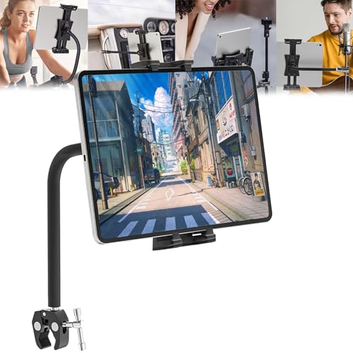 Tablet Halterung Fahrrad, Schwanenhals Laufband Tablet Halterung Indoor Lenker Laufband Fahrrad Tablet Halter Ständer mit Flexible Lang Arm für iPad Pro, iPad Mini, iPad Air, 4,7-12,9 Zoll Geräte von Aisny