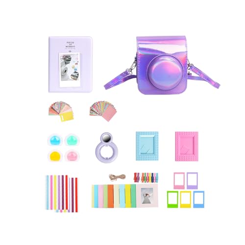 11-in-1-Sofortbildkamera-Zubehör-Set für Fujifilm Instax Mini 12, mit Kameratasche, Fotoalbum, Rahmen, Wandaufhängung, farbiger Filter, Selfie-Objektiv (Magic Purple) von Aisnyho