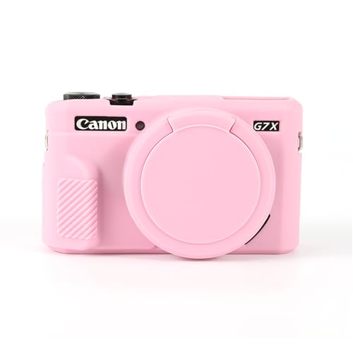 G7X Mark II Hülle, weiche Silikon-Schutzhülle, ultradünn, leicht, für Canon PowerShot G7X Mark II Kamera mit abnehmbarem Objektivdeckel (Rosa) von Aisnyho