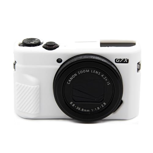 G7X Mark II Kameratasche, weiche Silikon-Schutzhülle, ultradünn, leicht, Abdeckung für Canon PowerShot G7X Mark II Kamera (ohne Objektivabdeckung) (weiß) von Aisnyho