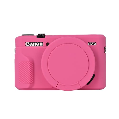 G7X Mark II Kameratasche, weiche Silikon-Schutzhülle, ultradünn, leicht, Abdeckung für Canon PowerShot G7X Mark II Kamera mit Objektivabdeckung (Rosarot) von Aisnyho