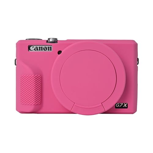 G7X Mark III Kameratasche, weiche Silikon-Schutzhülle, ultradünn, leicht, Abdeckung für Canon PowerShot G7X Mark III Kamera mit Objektivschutz (Rosarot) von Aisnyho