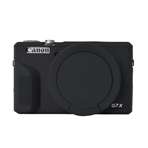 G7X Mark III Kameratasche, weiche Silikon-Schutzhülle, ultradünn, leicht, Abdeckung für Canon PowerShot G7X Mark III Kamera mit Objektivschutz (schwarz) von Aisnyho