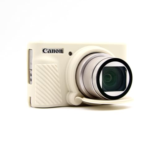 SX730 SX740 Kameratasche, weiche Silikon-Schutzhülle, ultradünn, leicht, Abdeckung für Canon PowerShot SX740/SX730 HS Kamera mit abnehmbarer Objektivabdeckung (Beige) von Aisnyho