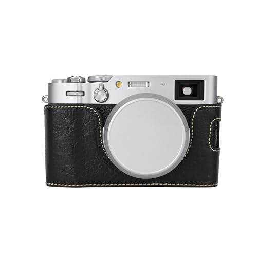 X100VI Halbhülle, PU-Leder, Retro, tragbare Schutzhülle, kompatibel mit Fujifilm X100VI Kamera, Schwarz von Aisnyho