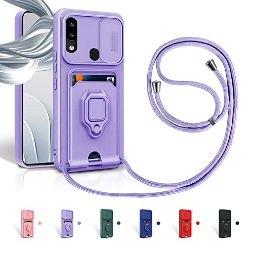 Aithne Case für Samsung Galaxy A20/A30 Handykette Hüll,Slide kameraschutz,Silikon Handyhülle zum Umhängen Kette,360 Grad Ringhalter Stand Kartenfach-Lila Aithne Case für Samsung Galaxy A20/A30 Handykette Hüll,Slide kameraschutz,Silikon Handyhülle zum Umhängen Kette,360 Grad Ringhalter Stand Kartenfach-Lila von Aithne