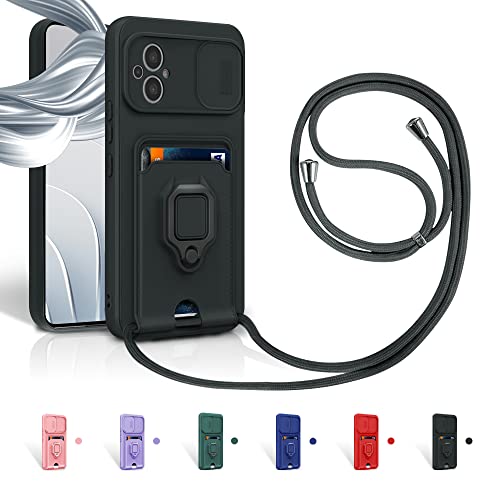Aithne Case für Xiaomi Poco M5 Handykette Hüll,Slide kameraschutz,Silikon Handyhülle zum Umhängen Kette,360 Grad Ringhalter Stand Kartenfach-Schwarz Aithne Case für Xiaomi Poco M5 Handykette Hüll,Slide kameraschutz,Silikon Handyhülle zum Umhängen Kette,360 Grad Ringhalter Stand Kartenfach-Schwarz von Aithne