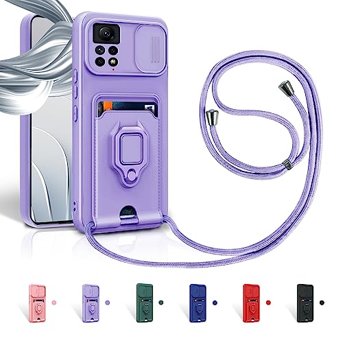 Aithne Case für Xiaomi Redmi Note 12 Pro 4G Handykette Hüll,Slide kameraschutz,Silikon Handyhülle zum Umhängen Kette,360 Grad Ringhalter Stand Kartenfach-Lila Aithne Case für Xiaomi Redmi Note 12 Pro 4G Handykette Hüll,Slide kameraschutz,Silikon Handyhülle zum Umhängen Kette,360 Grad Ringhalter Stand Kartenfach-Lila von Aithne