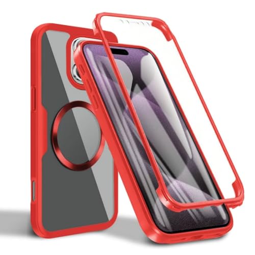 Aithne Hülle für iPhone 16 Pro Max, Kompatibel mit MagSafe Ganzkörper Schutzhülle mit eingebauter Displayschutzfolie, Kameraschutz Case Stoßfeste Fullbody Handyhülle -Rot Aithne Hülle für iPhone 16 Pro Max, Kompatibel mit MagSafe Ganzkörper Schutzhülle mit eingebauter Displayschutzfolie, Kameraschutz Case Stoßfeste Fullbody Handyhülle -Rot von Aithne