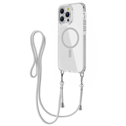 Aithne Magnetische Handykette für iPhone 11 mit Band [Kompatibel mit MagSafe] Kameraschutz,Abnehmbar Kordel zum Umhängen Handyhülle Schutzhülle, Kratzfeste Rückseite, Grau von Aithne