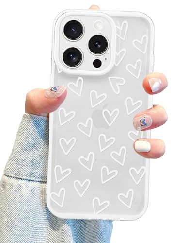 Aitipy Kompatibel mit iPhone 13 Pro Max, süßes volles Herz, ästhetisches Design für Mädchen und Frauen, weiches Silikon, schmale Passform, stoßfest, transparent, Weiß Aitipy Kompatibel mit iPhone 13 Pro Max, süßes volles Herz, ästhetisches Design für Mädchen und Frauen, weiches Silikon, schmale Passform, stoßfest, transparent, Weiß von Aitipy