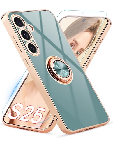 Aitipy für Samsung Galaxy S25 Hülle Mit 1 Stück Schutzfolie, 360°Rotating Ständer, Soft TPU Stoßfester Schutzhülle, Slim Bumper, Ring Halter Case für Damen Grau Aitipy für Samsung Galaxy S25 Hülle Mit 1 Stück Schutzfolie, 360°Rotating Ständer, Soft TPU Stoßfester Schutzhülle, Slim Bumper, Ring Halter Case für Damen Grau von Aitipy
