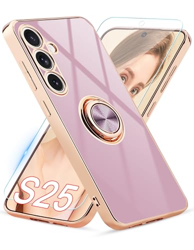 Aitipy für Samsung Galaxy S25 Hülle Mit 1 Stück Schutzfolie, 360°Rotating Ständer, Soft TPU Stoßfester Schutzhülle, Slim Bumper, Ring Halter Case für Damen Lila Aitipy für Samsung Galaxy S25 Hülle Mit 1 Stück Schutzfolie, 360°Rotating Ständer, Soft TPU Stoßfester Schutzhülle, Slim Bumper, Ring Halter Case für Damen Lila von Aitipy