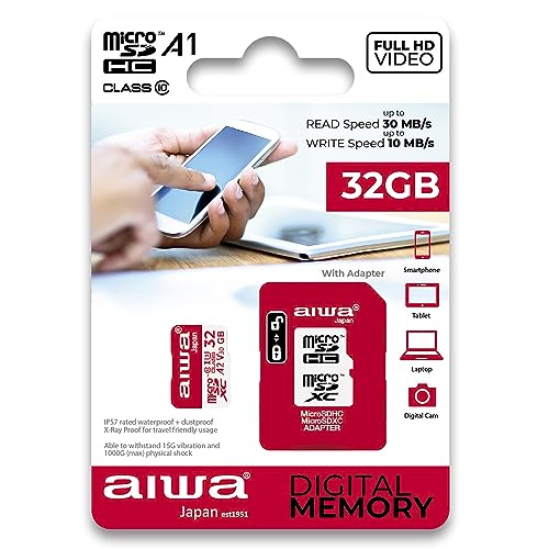 AIWA TARJETA DE MEMORIA MSDC10 32GB MICROSD HC CON ADAPTADOR/CLASE 10/ 30MBS von Aiwa