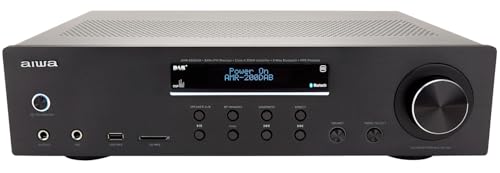Aiwa AMR-200DAB/BK: Verstärker, AV-Dab+-Receiver, mit Bluetooth 5.0, 200 W, USB-Port, SD-Kartenleser, Farbe: Schwarz von Aiwa