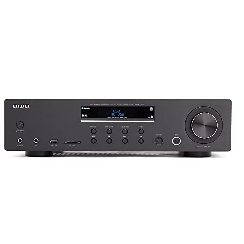 Aiwa AMU-120BT Stereo-Verstärker 2x60W Schwarz Bluetooth®, Lautsprecher A/B-Schaltung, USB von Aiwa