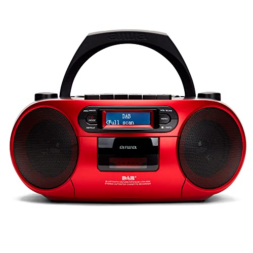 Aiwa BBTC-660DAB/RD: Tragbares Radio mit CD, Bluetooth und USB, Kassettenrecorder, RDS, FM PLL, Dab+, Fernbedienung, Rot Aiwa BBTC-660DAB/RD: Tragbares Radio mit CD, Bluetooth und USB, Kassettenrecorder, RDS, FM PLL, Dab+, Fernbedienung, Rot von Aiwa