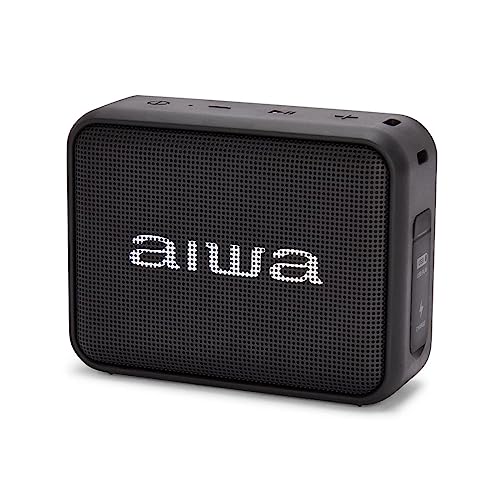 Aiwa BS-200BK Tragbarer kabelloser Bluetooth-Lautsprecher, True Wireless Stereo, wasserdicht, Schwarz Aiwa BS-200BK Tragbarer kabelloser Bluetooth-Lautsprecher, True Wireless Stereo, wasserdicht, Schwarz von Aiwa