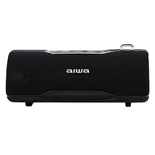 Aiwa BST-500BK: Stereo-Bluetooth-Lautsprecher, TWS, tragbar, Schwarz, geeignet für Android oder iPhone von Aiwa