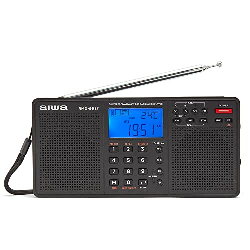Aiwa RMD-99ST: Multiband-Radio, 4 Bänder, PLL DSP FM Stereo/SW/MW/LW, SD-Kartenleser, Grau von Aiwa
