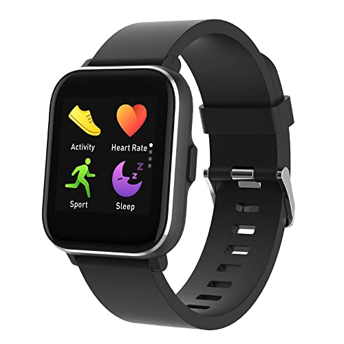 Aiwa SW-100 Smartwatch für Herren und Damen, mit Oximeter (SpO2), 4,9 cm (1,69 Zoll), mit Pulsmesser, Schrittzähler, wasserdicht, IP68 für Android iOS (neu, 2 Gurte), Standard von Aiwa