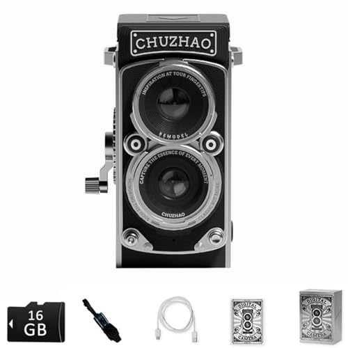 1080P FHD Video Digital Retro Kamera,12MP Autofokus Digitalkamera,Vlogging schwarz Kamera 16GB Speicherkarte,Retro-Mini-Reflexkamera mit Zwei Objektiven,Geeignet für Anfänger, Teenager, Kinder 1080P FHD Video Digital Retro Kamera,12MP Autofokus Digitalkamera,Vlogging schwarz Kamera 16GB Speicherkarte,Retro-Mini-Reflexkamera mit Zwei Objektiven,Geeignet für Anfänger, Teenager, Kinder von Aiworthy