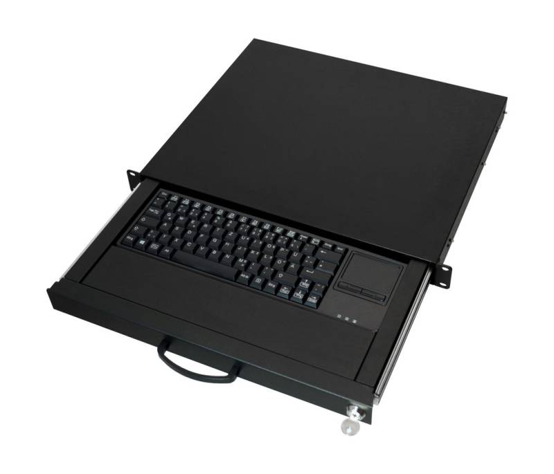 aixcase 19 Rack 1U Tastatur DE Touchpad USB schwarz von Aixcase