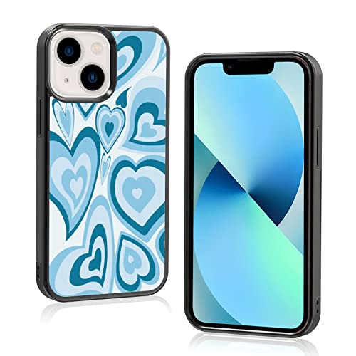 aiyaya Süße blaue Liebesherz Ästhetische Handyhülle für iPhone 13 Mini Hülle für Frauen Mädchen - Ästhetische blaue Herz Handyhülle für Mädchen Frauen - 5,4 Zoll (iPhone 13 Mini Hülle, blaues Herz) von Aiyaya