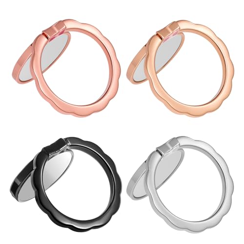 4 x Spiegel-Handy-Griff-Ständer, Schleife, Metall-Fingerring-Buchse, Griff, Ständer, 360 Grad drehbar, verstellbarer Fingerständer, Handy-Ringhalter für Smartphones, Handyhüllen 4 x Spiegel-Handy-Griff-Ständer, Schleife, Metall-Fingerring-Buchse, Griff, Ständer, 360 Grad drehbar, verstellbarer Fingerständer, Handy-Ringhalter für Smartphones, Handyhüllen von Aiyorse