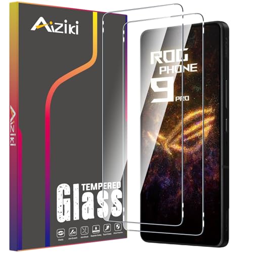 Aiziki [2 Stück Schutzfolie für Asus ROG Phone 9/9 Pro/9 Fe Panzerglas [Unzerbrechlich TOP 9H Schutz] [Full Screen] Panzer Schutz Glas für Asus ROG Phone 9/9 Pro/9 Fe HD Displayschutzfolie von Aiziki