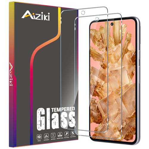 Aiziki [2 Stück Schutzfolie für Google Pixel 8 Panzerglas [Unzerbrechlich TOP 9H Schutz] [Full Screen] Panzer Schutz Glas für Google Pixel 8 HD Displayschutzfolie von Aiziki
