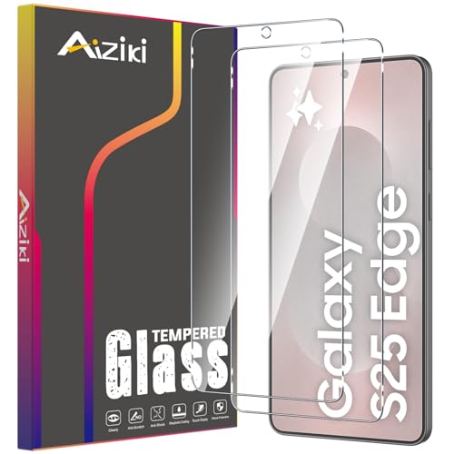 Aiziki [2 Stück Schutzfolie für Samsung galaxy S25 Edge Panzerglas [Unzerbrechlich TOP 9H Schutz] [Full Screen] Panzer Schutz Glas für Samsung galaxy S25 Edge HD Displayschutzfolie von Aiziki