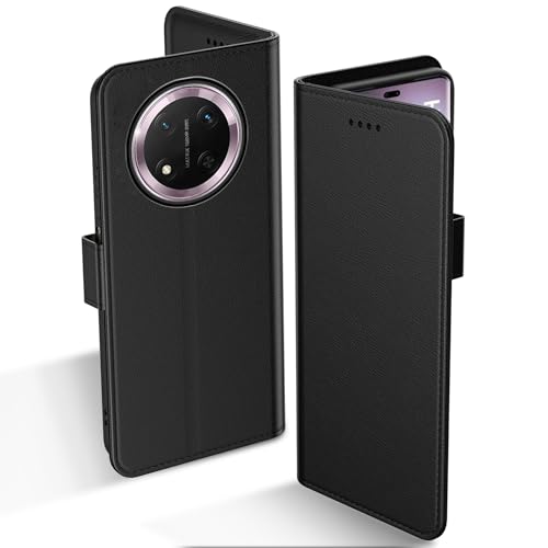 Aiziki Handyhülle für Honor Magic 7 Lite Tasche, RFID Leder Klappbar Schutzhülle Tasche Wallet Brieftasche Cover Flip Case [Kartenfächern] Kompatibel mit Honor Magic 7 Lite Hülle -Schwarz von Aiziki