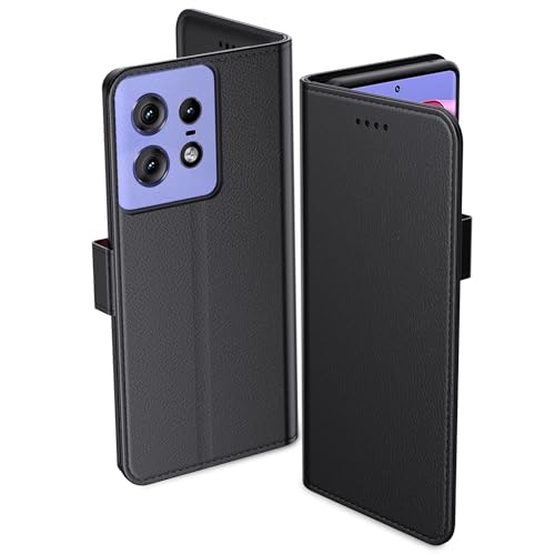 Aiziki Handyhülle für Motorola Edge 50 Pro Tasche, RFID Leder Klappbar Schutzhülle Tasche Wallet Brieftasche Cover Flip Case [Standfunktion] Kompatibel mit Moto Edge 50 Pro Hülle -Schwarz von Aiziki