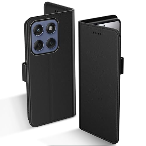 Aiziki Handyhülle für Motorola Moto Edge 60/60 Fusion Tasche, RFID Leder Klappbar Schutzhülle Tasche Wallet Brieftasche Cover Flip Case [Standfunktion] Kompatibel mit Edge 60/60 Fusion Hülle -Schwarz von Aiziki
