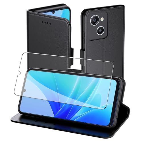 Aiziki Handyhülle für Oscal Modern 8 Tasche+1pc panzerglas, RFID Leder Klappbar Schutzhülle Tasche Wallet Brieftasche Cover Flip Case Kompatibel mit Oscal Modern 8 Hülle -Schwarz von Aiziki