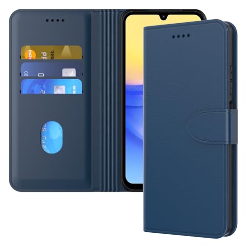 Aiziki Handyhülle für Samsung Galaxy A25 5G Tasche, RFID Leder Klappbar Schutzhülle Tasche Wallet Brieftasche Cover Flip Case [Standfunktion] [Kartenfächern] Kompatibel mit Galaxy A25 5G Hülle -Blau von Aiziki