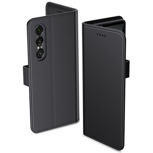 Aiziki Handyhülle für Sony Xperia 1 VII Tasche, RFID Leder Klappbar Schutzhülle Tasche Wallet Brieftasche Cover Flip Case [Standfunktion] [Kartenfächern] Kompatibel mit Sony 1 VII Hülle -Schwarz von Aiziki
