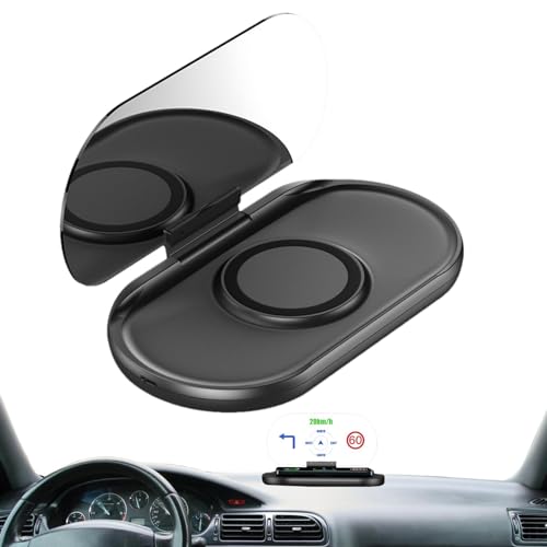 Aizuoni Dashboard-Navigation für Auto,Auto-HUD-Navigation,HUD-Navigationssystem mit einstellbarem Winkel - Perspective Lenses Car Navigator Magnetisches kabelloses Schnellladen von Aizuoni