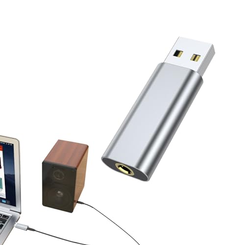 Aizuoni USB-zu-Audio-Buchse, 3,5-mm-Externe Soundkarte für Laptop Plug and Play, Universeller USB-Headset-Adapter, treiberfreies USB-Audio für Spiele, League of Legend, Headset von Aizuoni