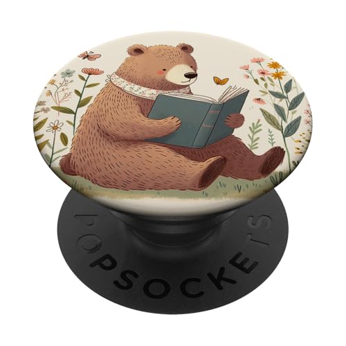Bear Reading Book Bookish PopSockets Klebender PopGrip Bear Reading Book Bookish PopSockets Klebender PopGrip von Aj Grips