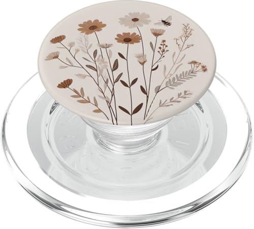 Blumen Flower Aesthetic Boho Beige Blume PopSockets PopGrip für MagSafe von Aj Grips