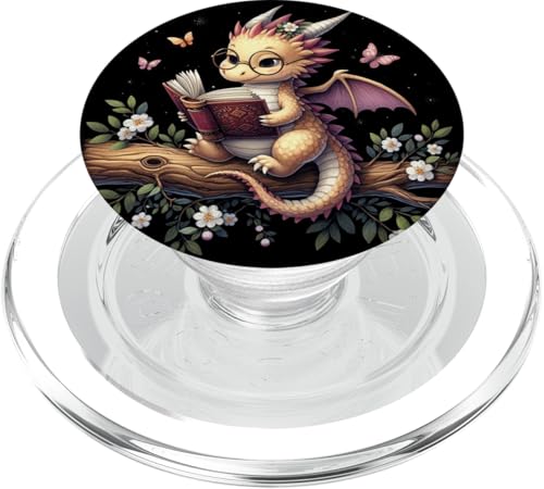 Dragon Book Reading Bookworm Bookish Fantasy PopSockets PopGrip für MagSafe Dragon Book Reading Bookworm Bookish Fantasy PopSockets PopGrip für MagSafe von Aj Grips