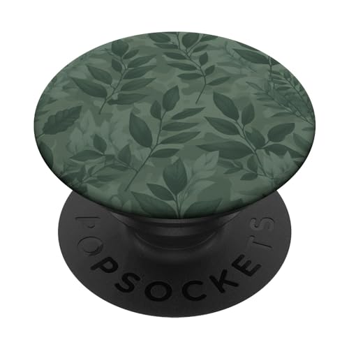 Grün Plant Leaf Pattern PopSockets Klebender PopGrip von Aj Grips