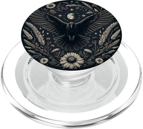 Krähe Blume Goth Schwarz PopSockets PopGrip für MagSafe von Aj Grips
