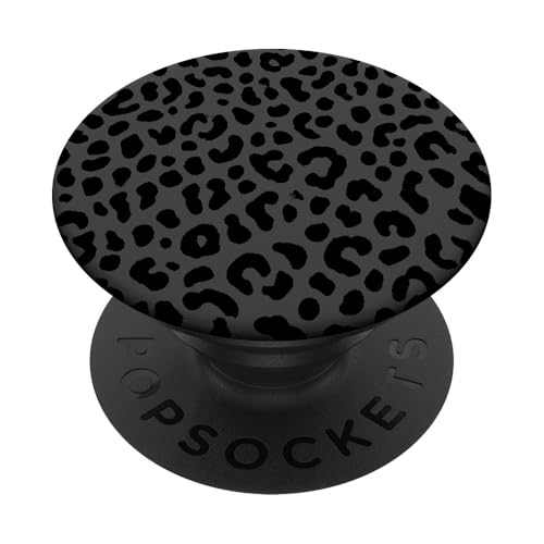 Leopardenmuster Gepard Schwarz Grau PopSockets Klebender PopGrip Leopardenmuster Gepard Schwarz Grau PopSockets Klebender PopGrip von Aj Grips
