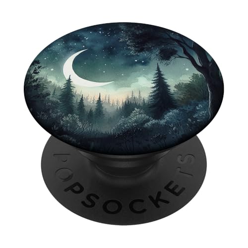 Natur Wald Mond PopSockets Klebender PopGrip Natur Wald Mond PopSockets Klebender PopGrip von Aj Grips