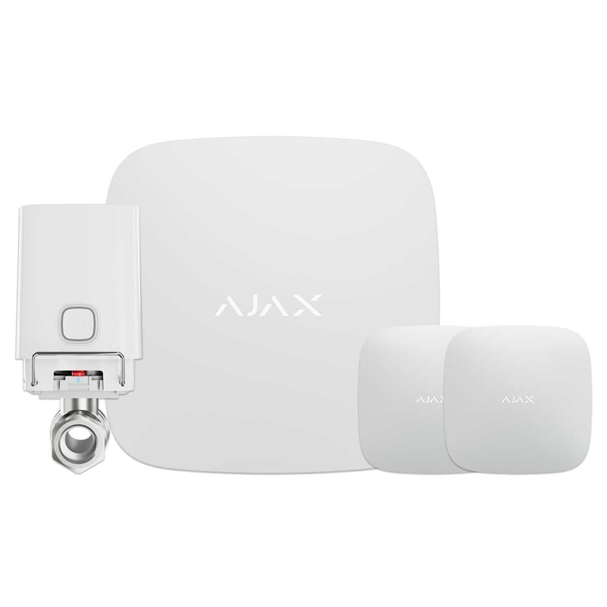 AJAX Alarmanlage SafeHome Wasserschutz Set (1x Hub 2 1x WaterStop 2x LeaksProtect) Weiß von Ajax Systems