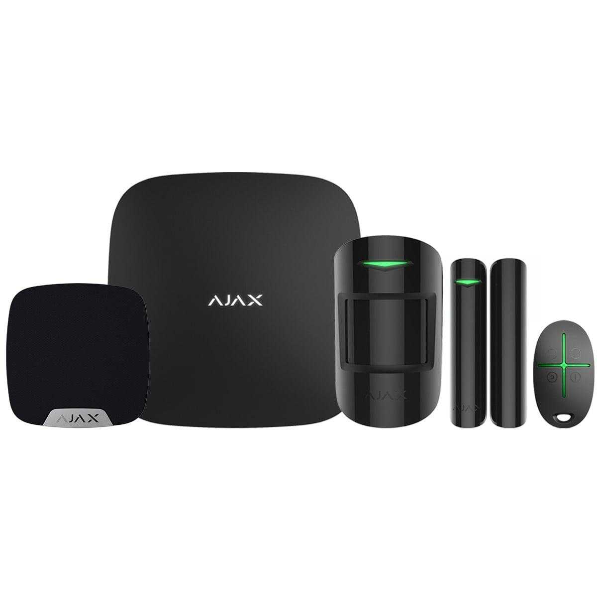 AJAX HomeLight Alarmanlagen Set S (Hub HomeSiren SpaceControl 2x DoorProtect 2x MotionProtect) Schwarz von Ajax Systems